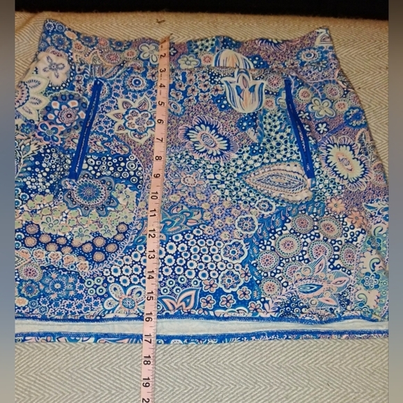 Talbots Blue And Pink A Line Golf Skirt With A Floral And Paisley Design. Size M - Picture 6 of 8